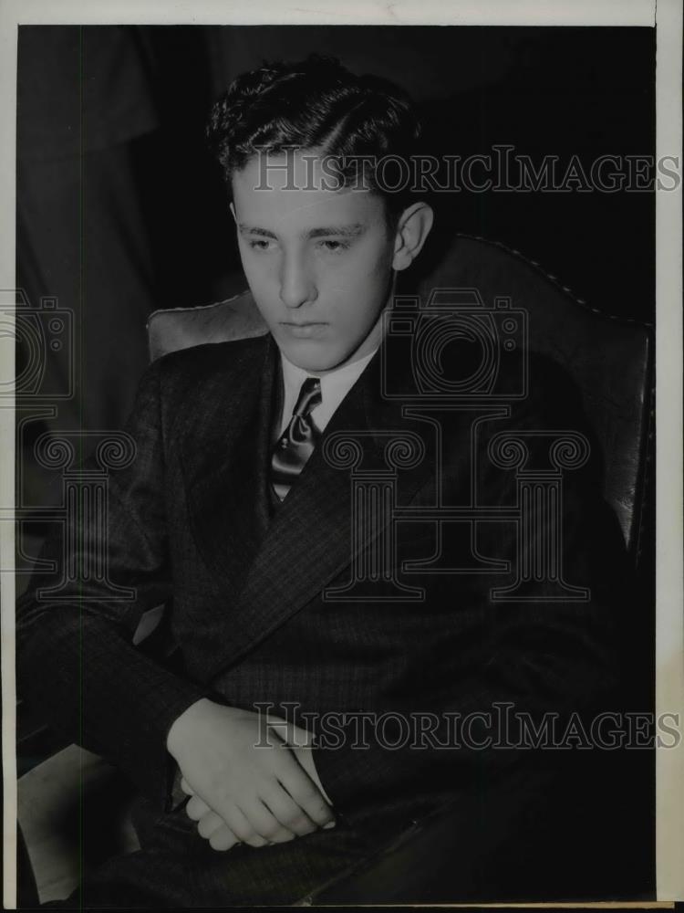 1938 Press Photo Charles Schmidt, Jr. at Edward Richard Trial, Chicago - Historic Images