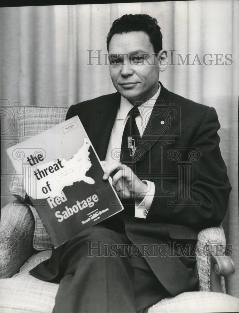 1956 Press Photo Herbert Philbrick, author of The Threat of Red Sabotage. - Historic Images