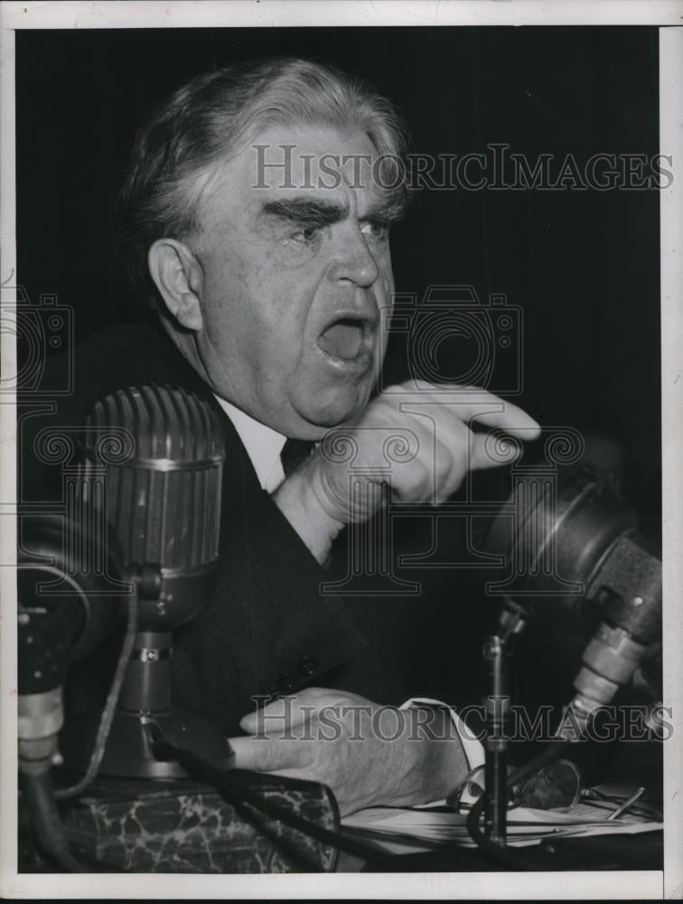 1947 Press Photo John J.Lewis, United Mine Workers appeared in Senate Committee - Historic Images