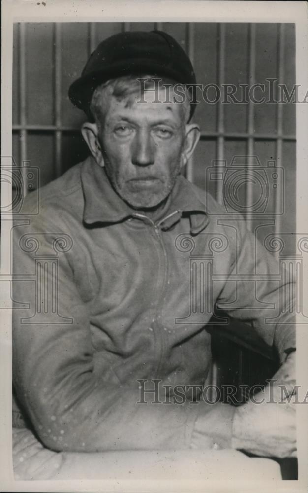 1936 Press Photo J.F. Stroud Arrested for Mrs Arthur Utterback Murder, Fredonia - Historic Images