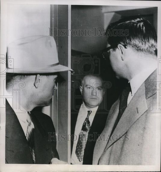 1951 Press Photo Charles Ray Morris with Daughter's Attorneys, San Francisco - Historic Images