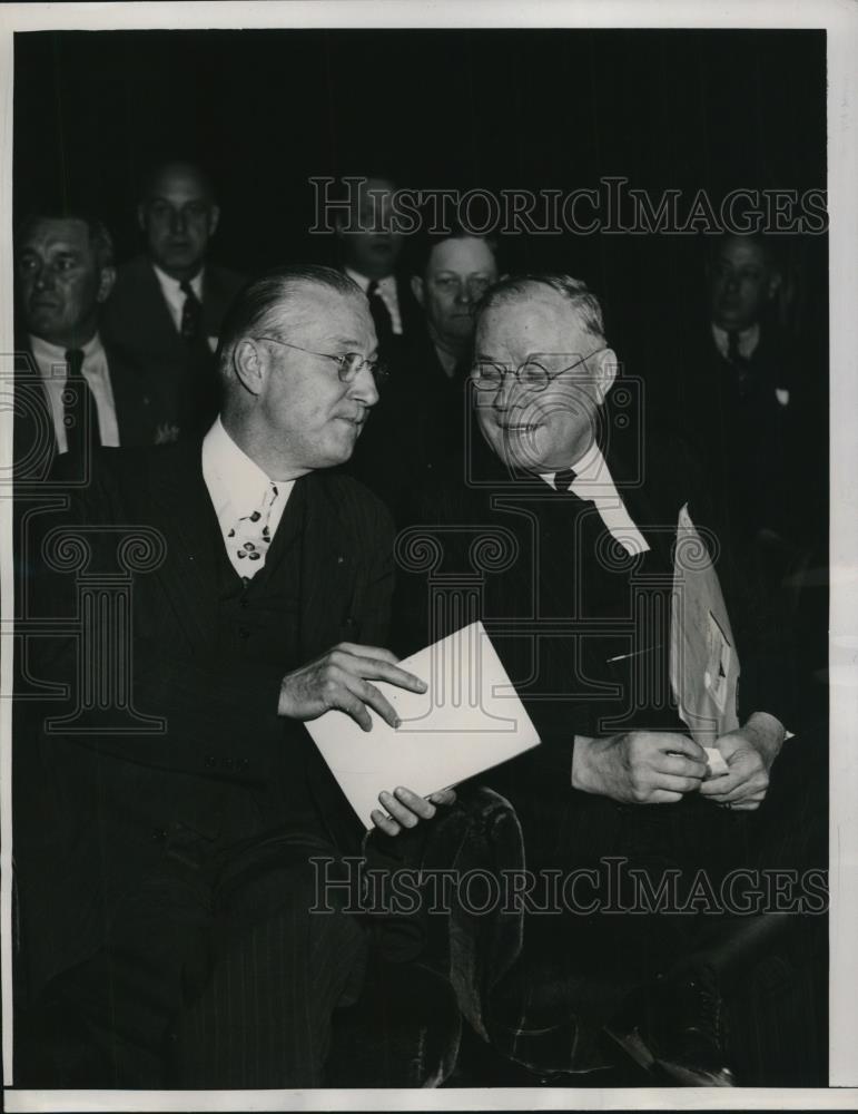 1938 Press Photo Gov. Martin L. Davey of Ohio with William Green A.F.L President - Historic Images