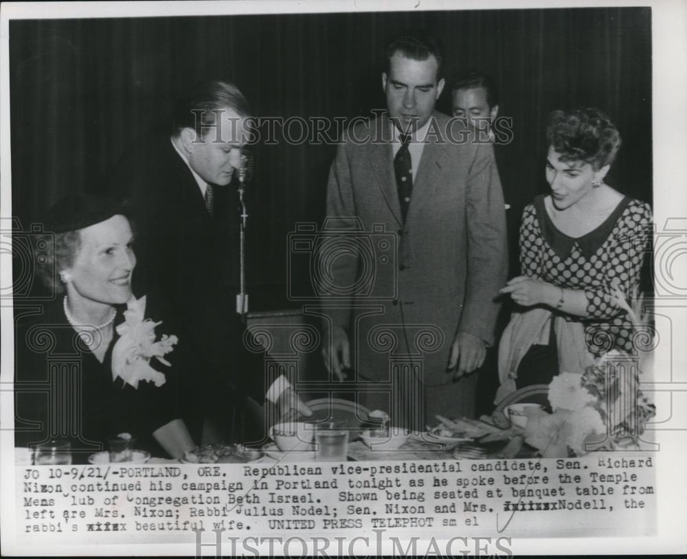 1952 Press Photo Republican Vice-Pres Nixon Continued Campaign in Portland Orego - Historic Images