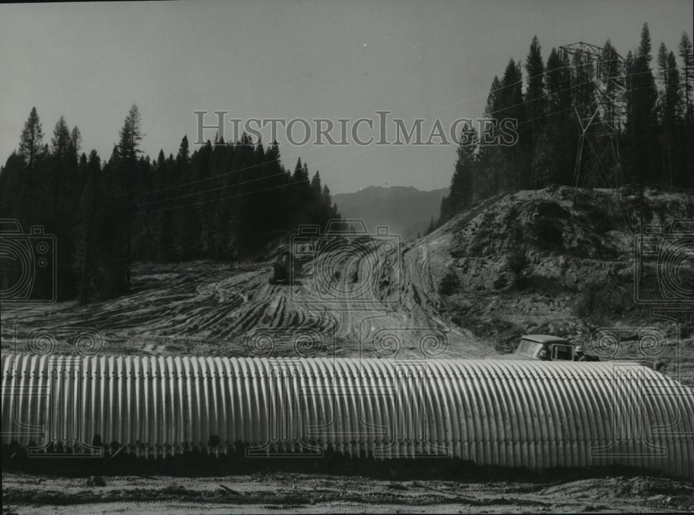 1957 Press Photo Construction of the Noxon Rapids Dam - spx10816 - Historic Images
