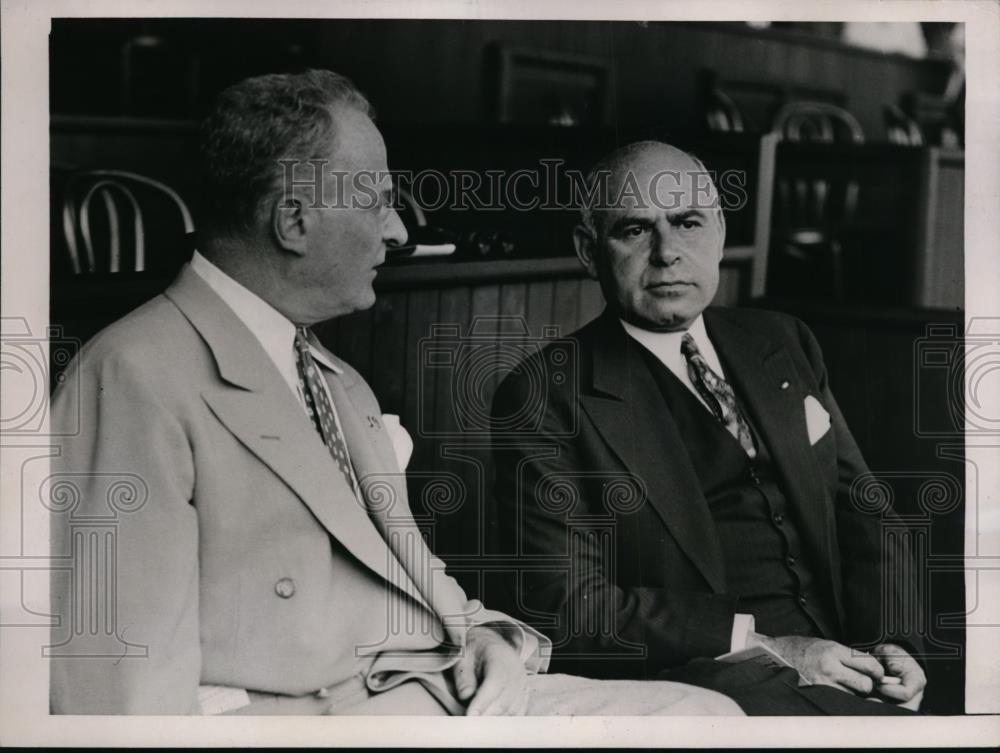 1936 Press Photo Herbert Bayard Swope, Gov. Herbert Lehman Races Saratoga, NY - Historic Images