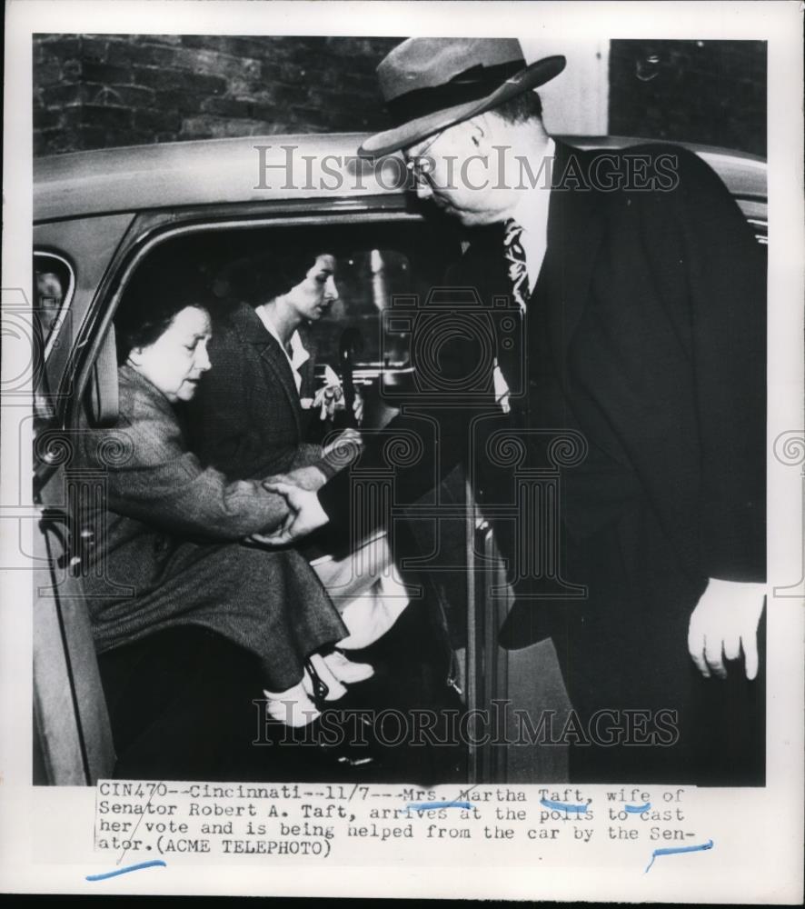 1950 Press Photo Cincinnati Mrs Martha Taft, Wife Of Robert Taft Senator - Historic Images