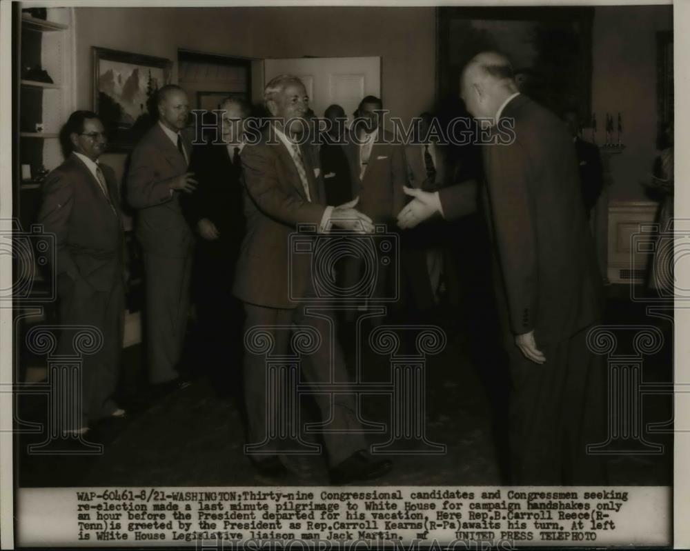 1954 Press Photo Washington DC President Eisenhower &amp; Congressional candidates - Historic Images