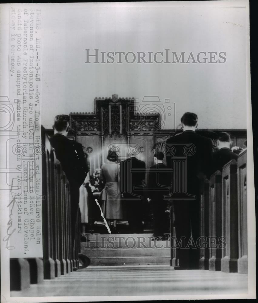 1948 Press Photo Thomas Herbert And Mildred Helen Stevenson Of Indianpolis - Historic Images