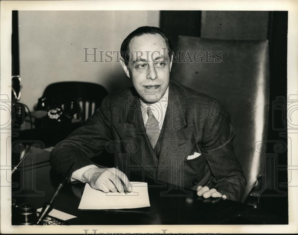 1937 Press Photo Washington D.C., Jerome Frank, Securities Exchange Commission - Historic Images