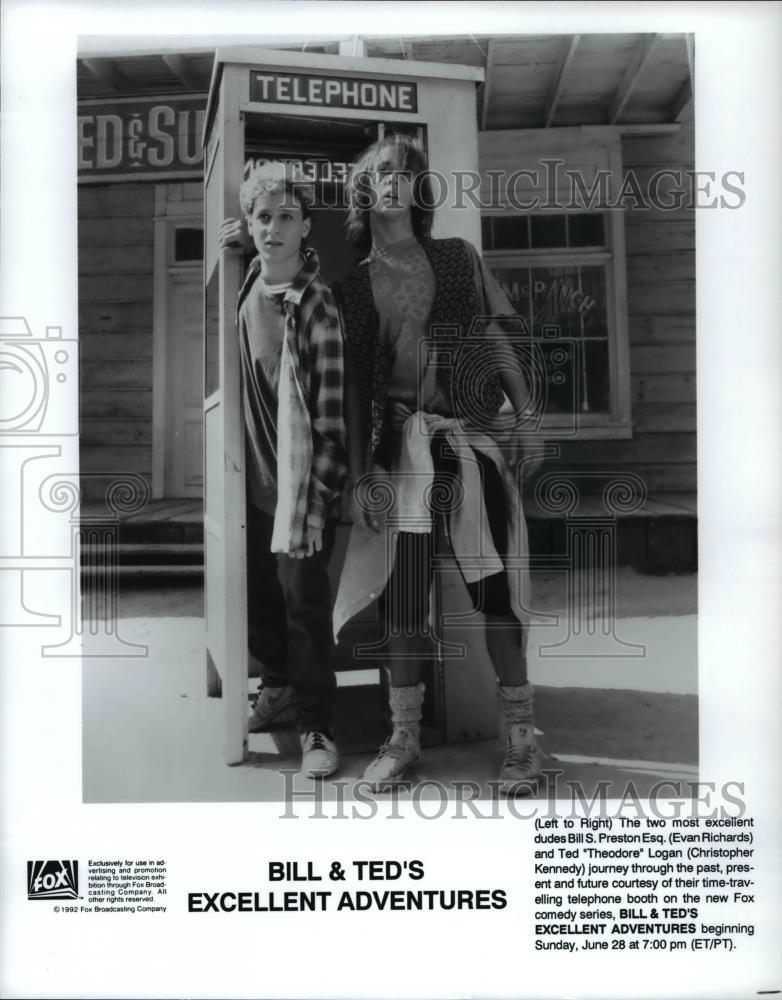 1992 Press Photo Evan Richards stars Bill &amp; Ted&#39;s Excellent Adventures - Historic Images