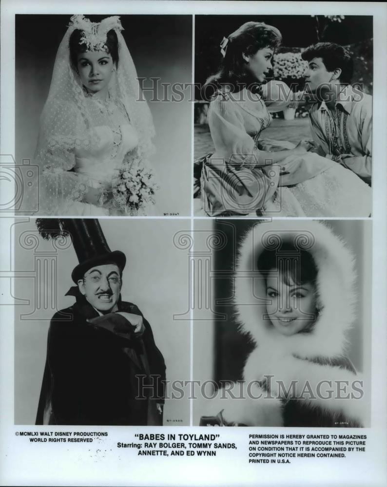 1985 Press Photo Ray Bolger, Tommy Sands, Annette & Ed Wynn in Babes in Toyland - Historic Images