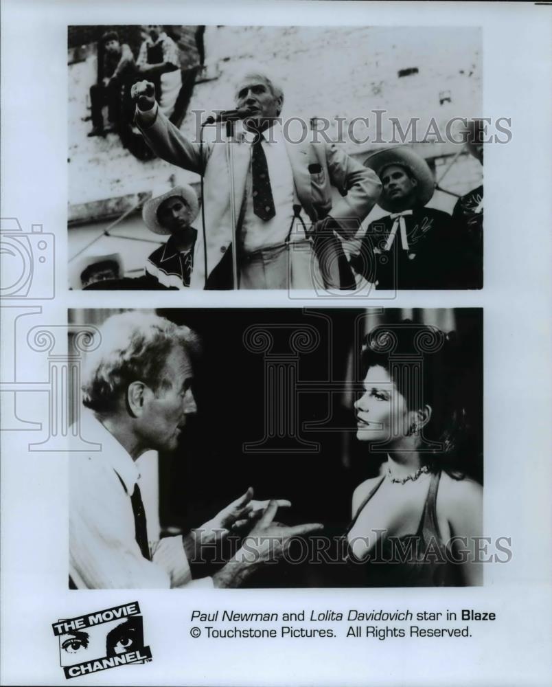 1991 Press Photo Paul Newman and Lolita Davidovich star in Blaze - cvp60289 - Historic Images