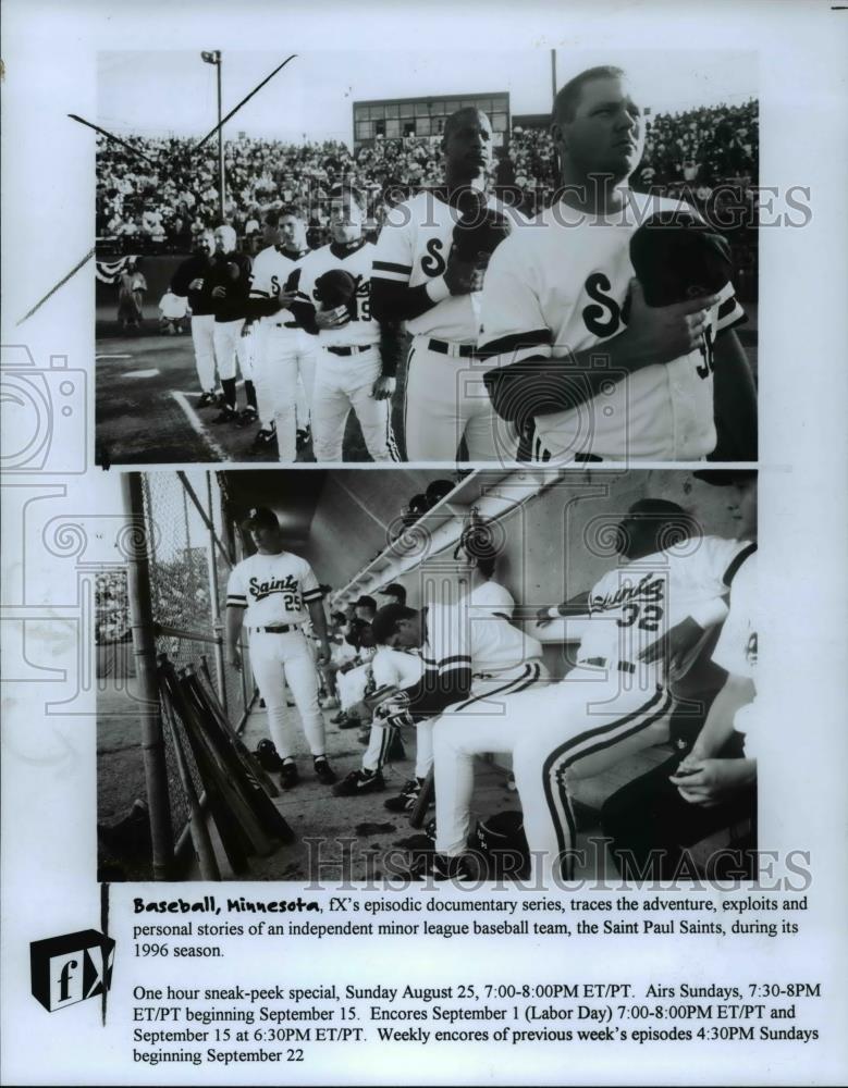 1996 Press Photo Scene from FX's episodic documentary series Baseball, Minnesota - Historic Images