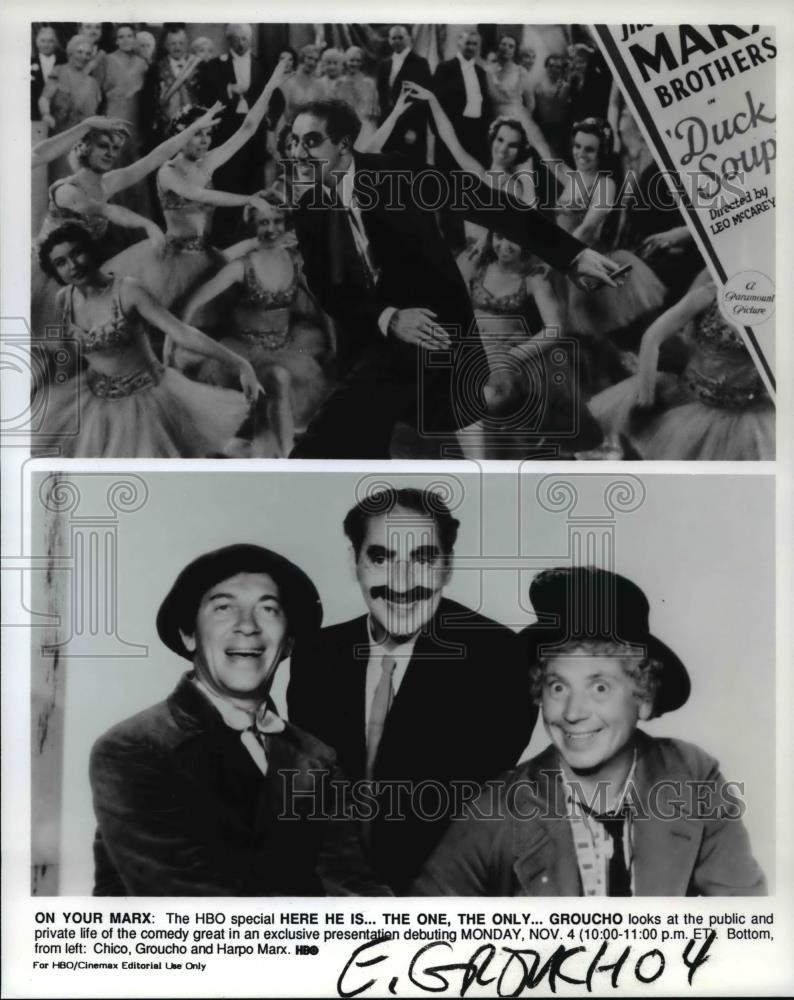 1991 Press Photo Marx Brothers, HBO special Here he is.The One, The Only Groucho - Historic Images