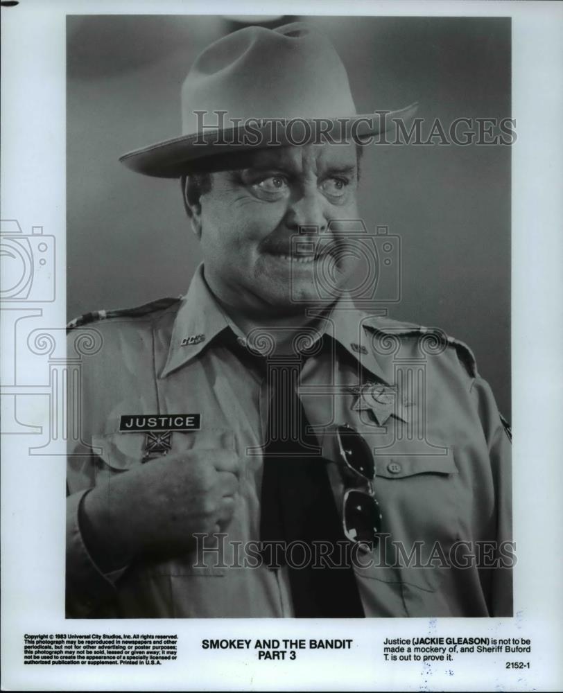 1986 Press Photo Jackie Gleason stars in Smokey And The Bandit Part 3 - Historic Images