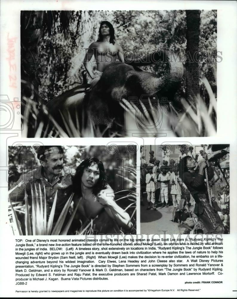 1994 Press Photo Jason Scott Lee stars in "Rudyard Kipling's The Jungle Book" - Historic Images