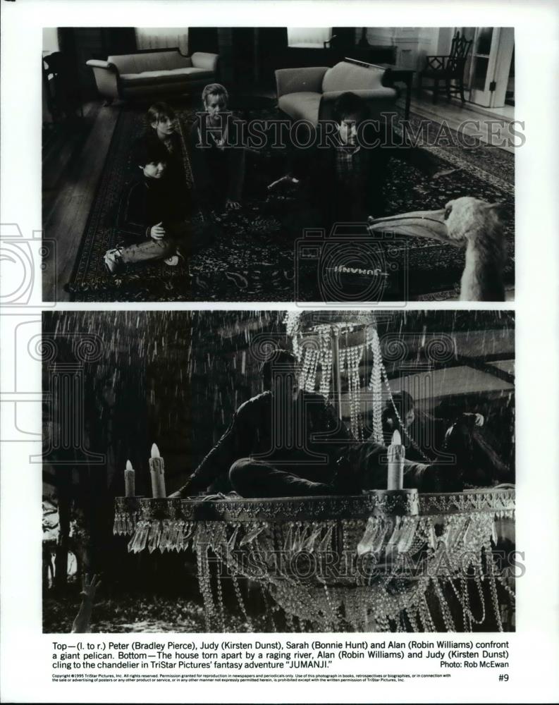 Press Photo Robin Williams, Kirsten Dunst & others star in "Jumanji" - Historic Images