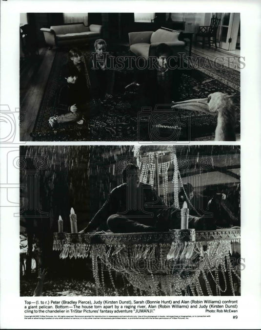 Press Photo Robin Williams, Kirsten Dunst & others star in "Jumanji" - Historic Images