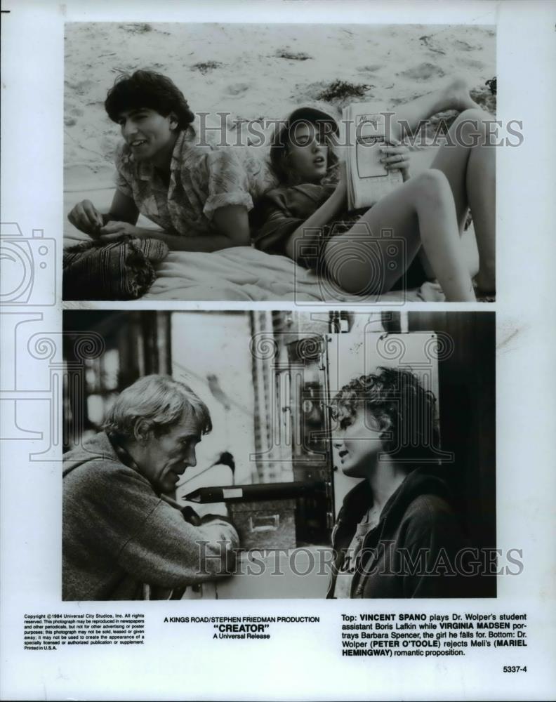 1985 Press Photo Vincent Spano, Virginia Madsen &amp; others star in &quot;Creator&quot; - Historic Images