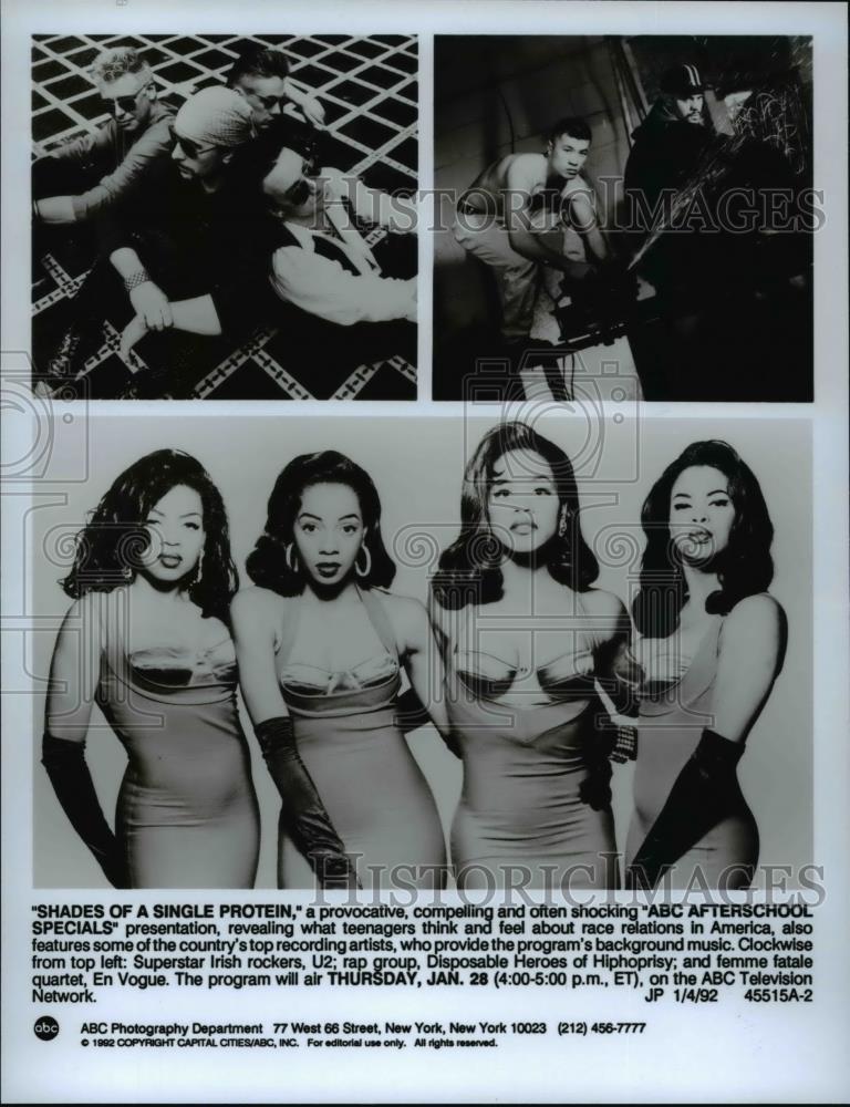 1992 Press Photo Country&#39;s top recording artists in ABC&#39;s Afterschool Specials - Historic Images