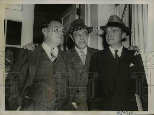 1939 Press Photo Leon Henderson, Jerome Frank, Robert Jackson at White ...