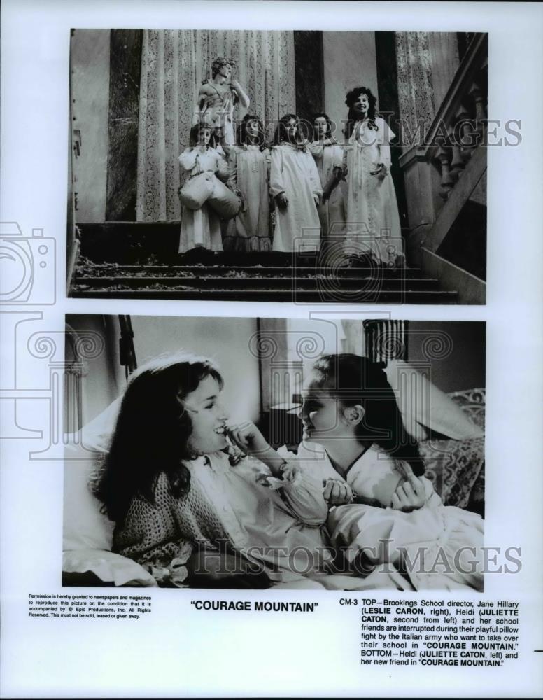 1990 Press Photo Leslie Caron, Juliette Caton star in Courage Mountain - Historic Images