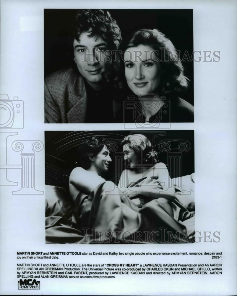 1988 Press Photo Martin Short and Annette O&#39;Toole star in Cross My Heart - Historic Images