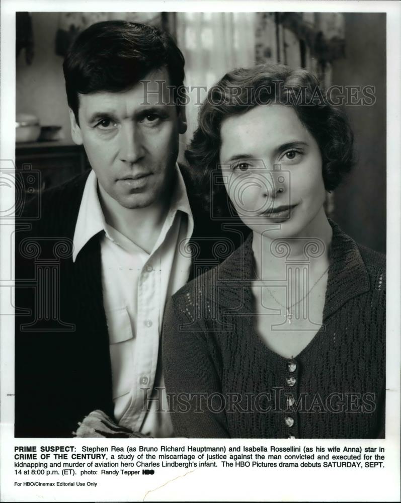 1996 Press Photo Stephen Rea &amp; Isabella Rossellini in Crime Of The Century - Historic Images