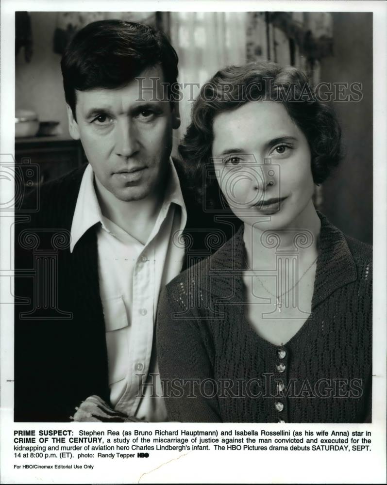 1996 Press Photo Stephen Rea & Isabella Rossellini in Crime Of The Century - Historic Images