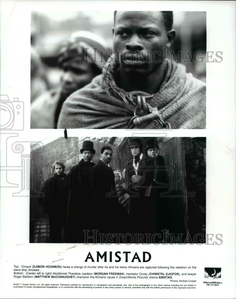 1997 Press Photo Djimon Hounsou and Matthew McConaughey star in the film Amistad - Historic Images