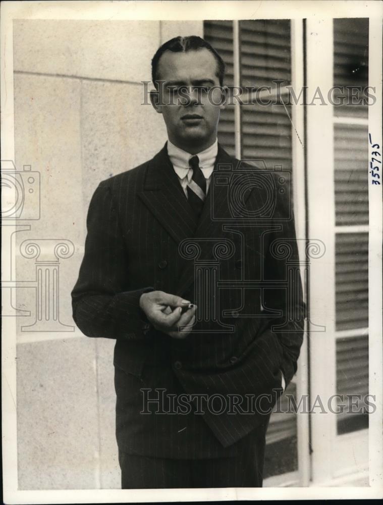 1936 Press Photo Pennsylvania Oil Heir, Lewis Mallory charged with Love Theft - Historic Images