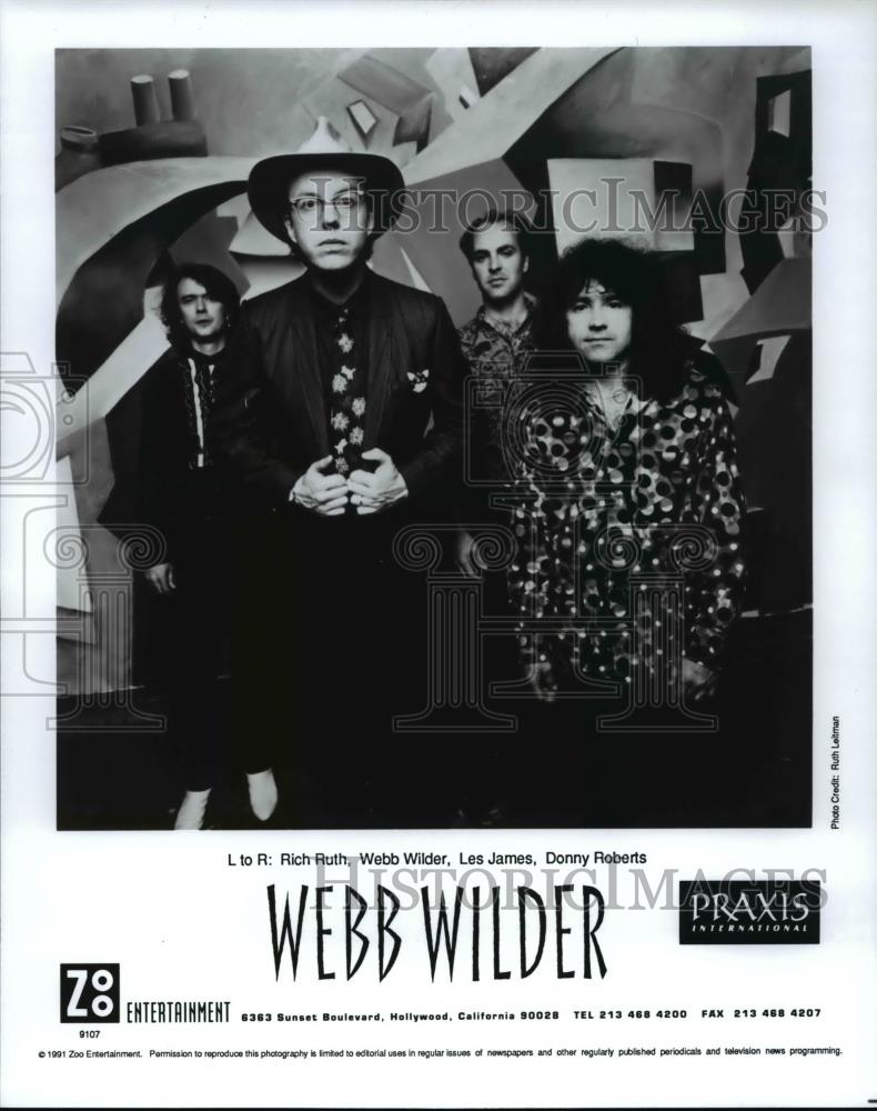1991 Press Photo Rich Ruth, Webb Wilder, Les James, Donny Roberts of Webb Wilder - Historic Images