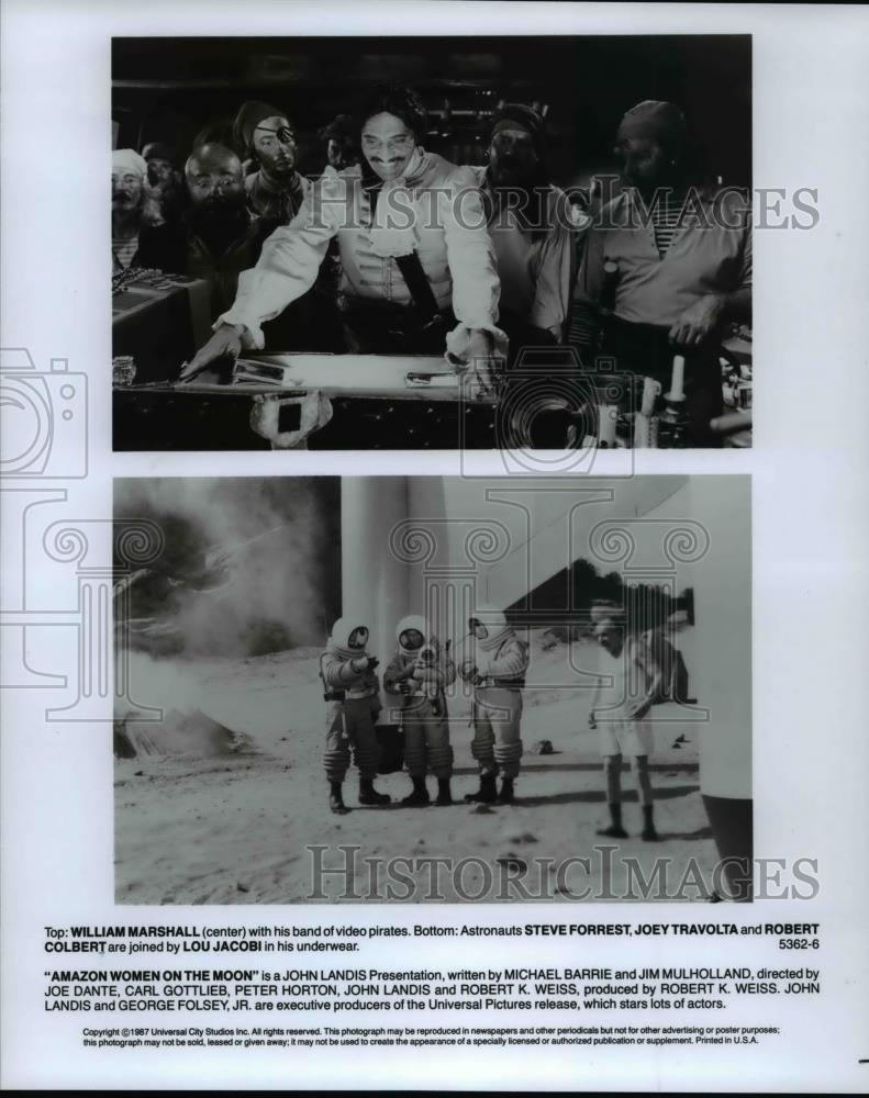 1988 Press Photo William Marshall, Steve Forrest in Amazon Women On The Moon - Historic Images