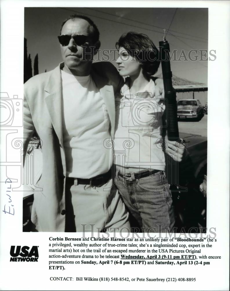 Press Photo Corbin Bernsen and Christine Harnos star in Bloodhounds - cvp59724 - Historic Images