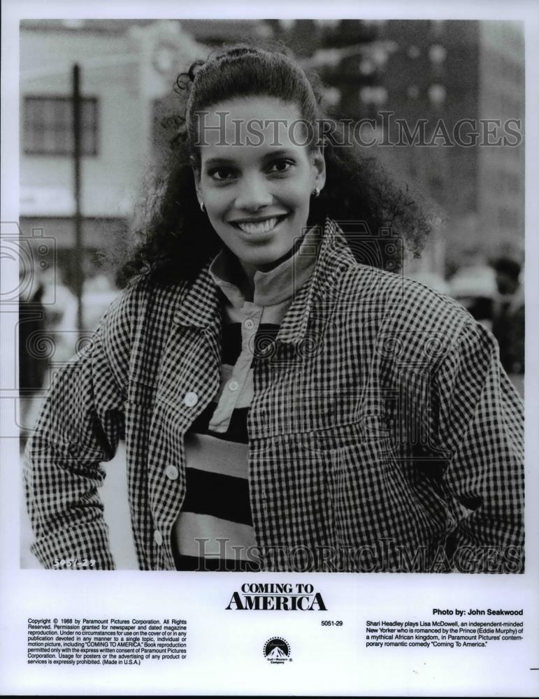 1988 Press Photo Sharl Headley plays Lisa McDowell in Coming To America - Historic Images