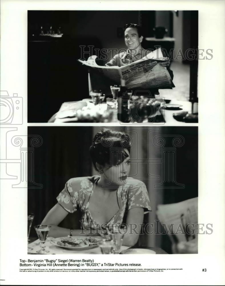 1992 Press Photo Warren Beatty and Annette Bening star in Bugsy - cvp60538 - Historic Images