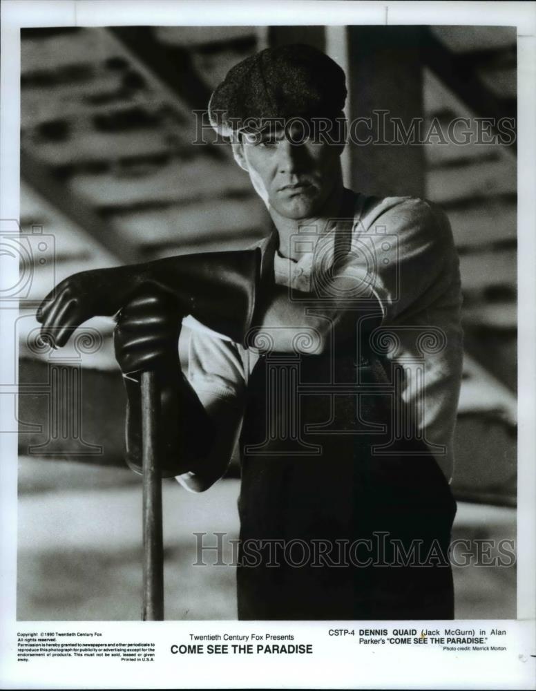 1990 Press Photo Dennis Quaid as Jack McGurn in Come See the Paradise - Historic Images