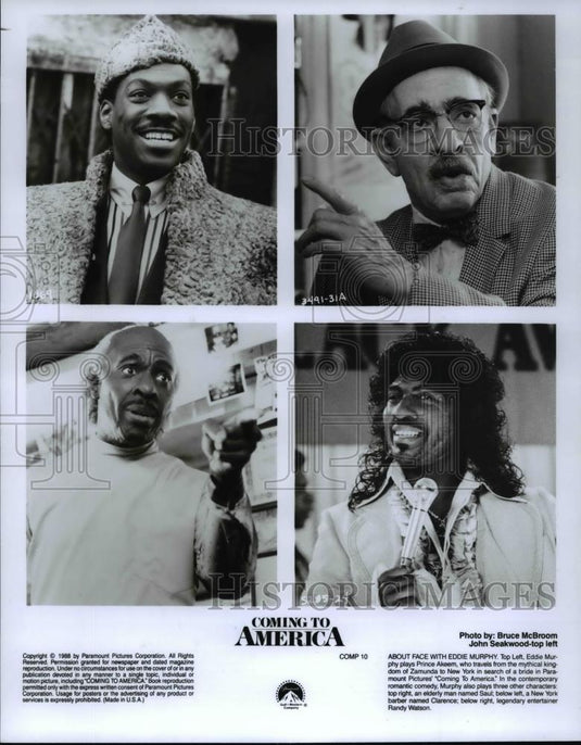 1988 Press Photo Eddie Murphy's different characters in Coming To America - Historic Images