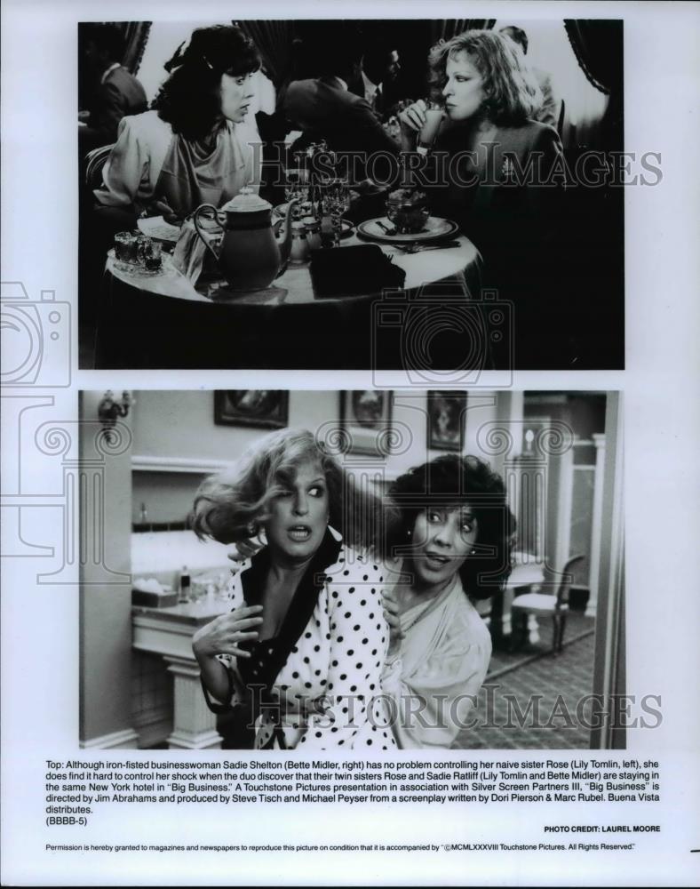 Press Photo Bette Midler and Lily Tomlin star in the film Big Business - Historic Images