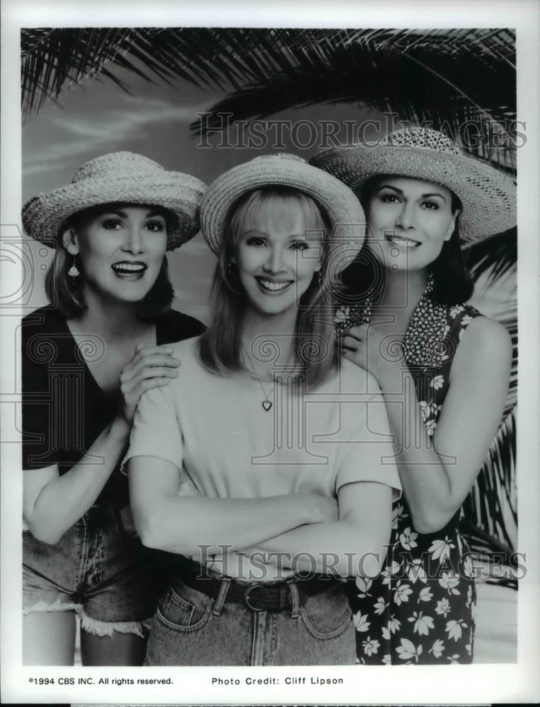 1994 Press Photo D. Matthews, S. Long &amp; Mel Harris in The Women of Spring Break - Historic Images