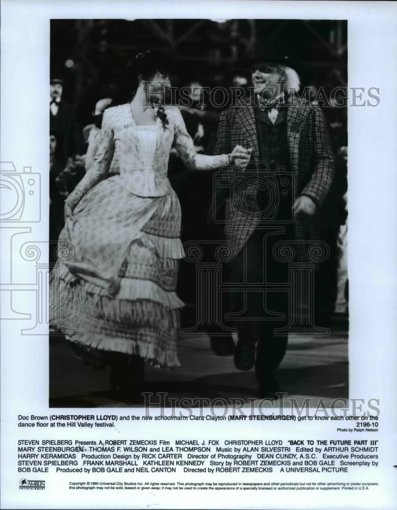 1988 Press Photo Christopher Lloyd, Mary Steenburgen in Back to the Future Part3 - Historic Images