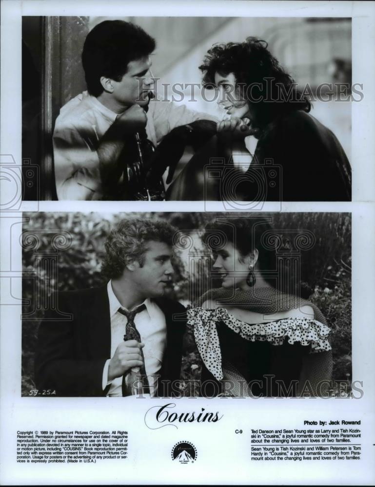 1989 Press Photo Ted Danson, Sean Young and William Petersen in Cousins - Historic Images