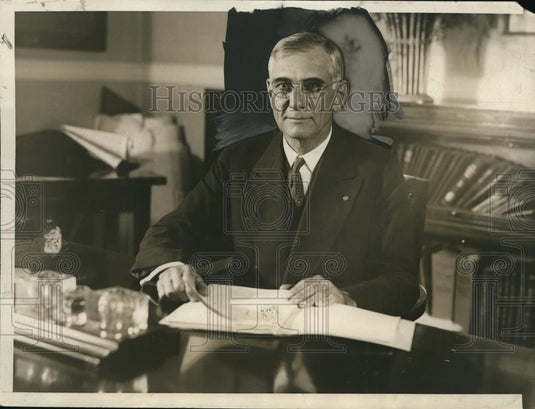 1929 Press Photo Arthur M Hyde at his Department of Agriculture office DC - Historic Images