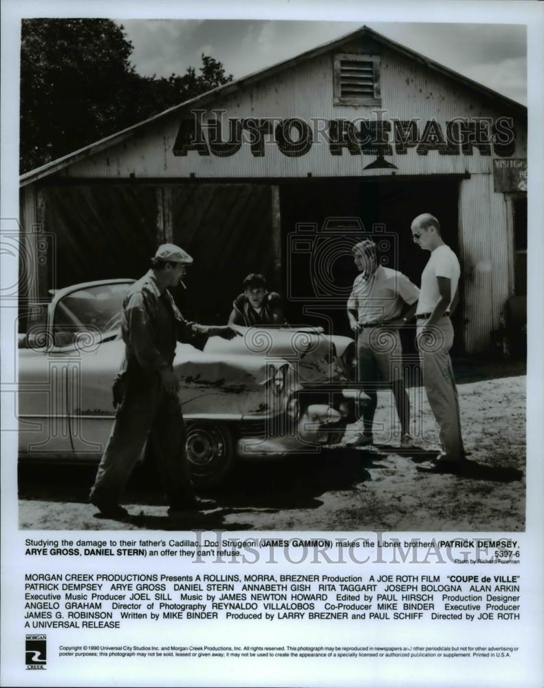 1990 Press Photo Patrick Dempsey, Arye Gross, Daniel Stern in Coupe de Ville - Historic Images