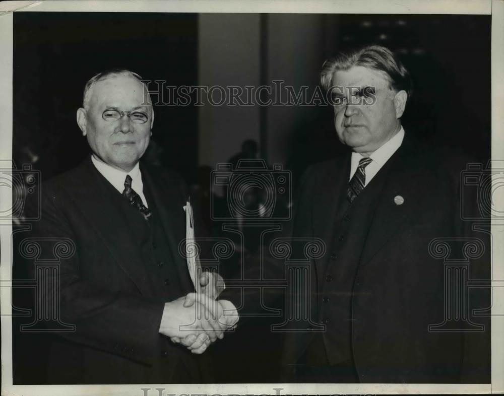 1936 Press Photo William Green, john L. Lewis at UMW Convention, Washington D.C. - Historic Images