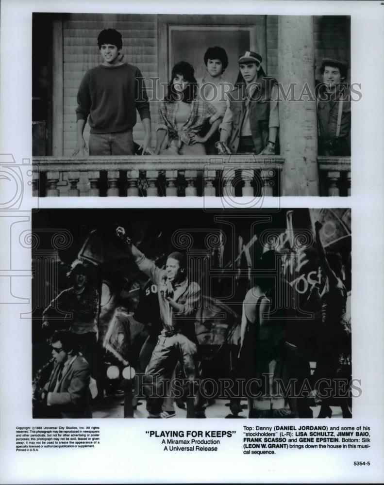 Press Photo Daniel Jordano and Leon Grant with co stars in Playing For Keeps - Historic Images