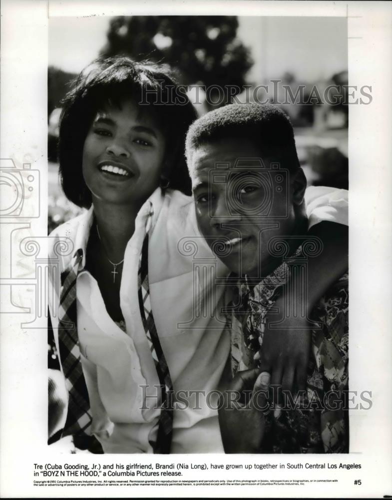 1991 Press Photo Cuba Gooding Jr and Nia Long in Boyz n the Hood - cvp60513 - Historic Images