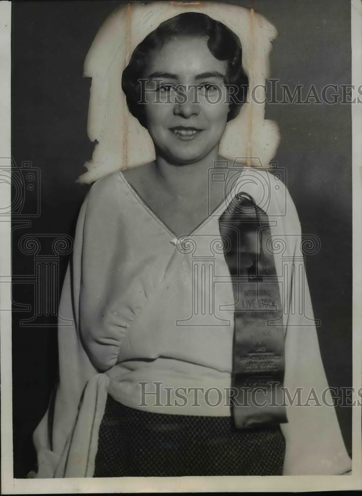 1932 Press Photo Jean Leake, Winner Stock Judging Contest at Chicago Exposition - Historic Images