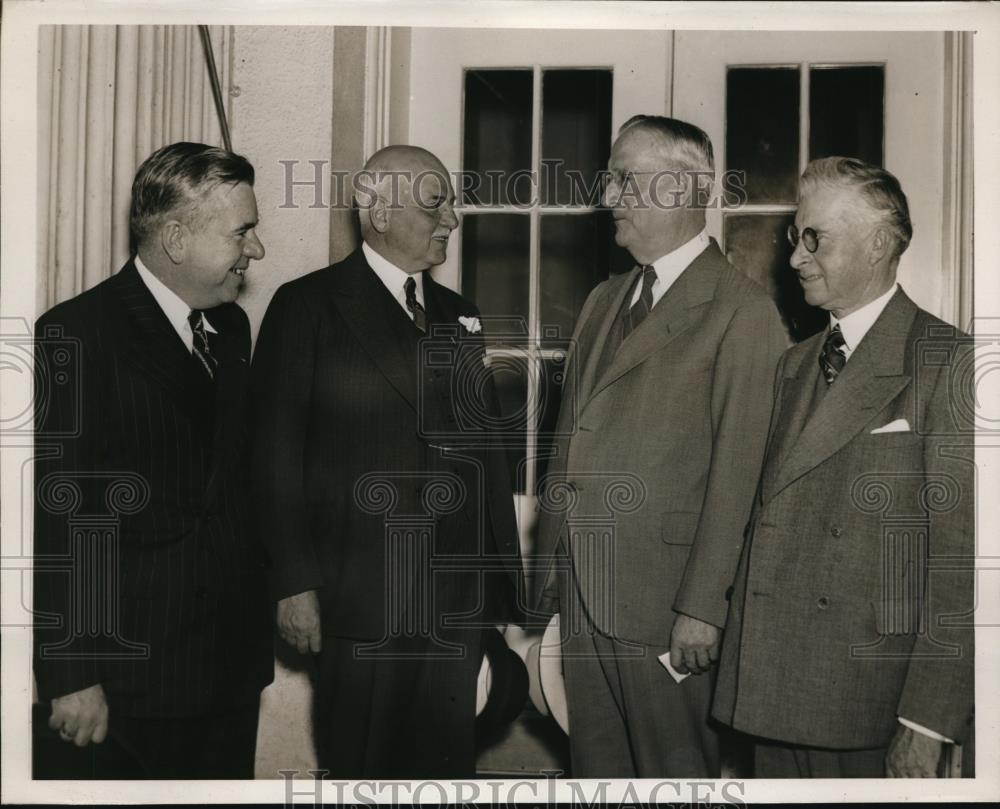 1939 Press Photo Sacramento Mayor Thomas Monk, Oakland Mayor W McCracken - Historic Images