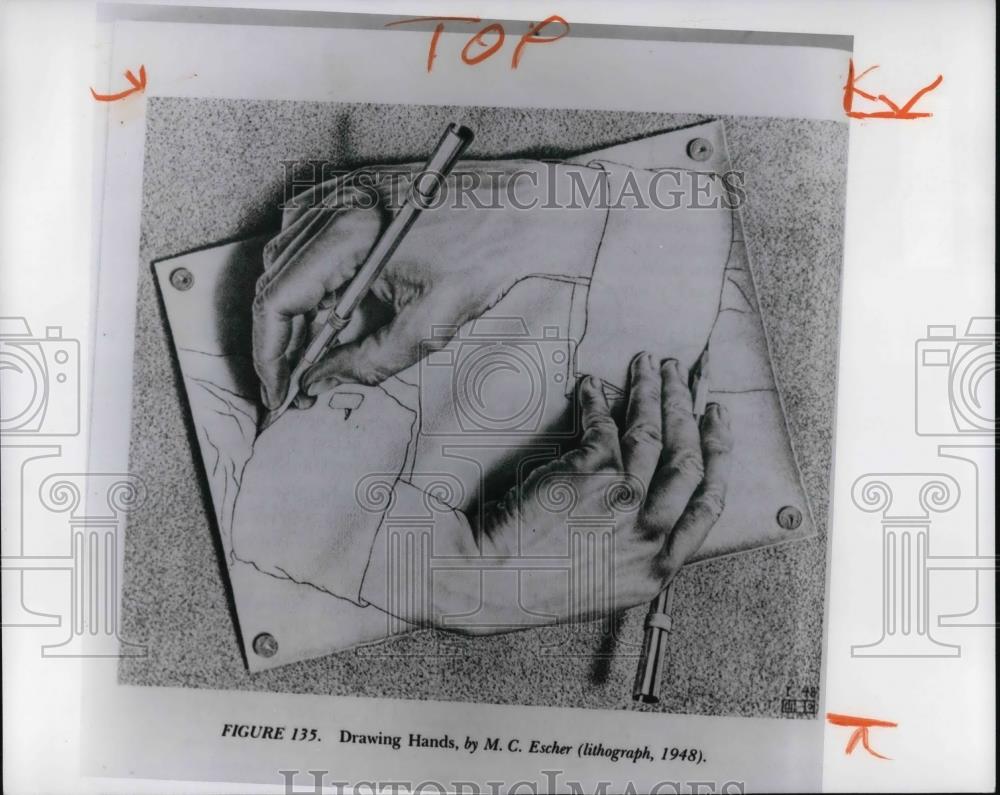 1979 Press Photo Drawing Hands, by MC Escher - cva20408 - Historic Images